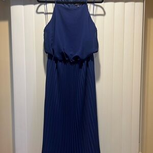 Sam Edelman Blue Pleated Halter Maxi Dress